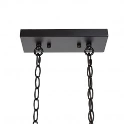 LNC Rectangle Chandelier, Wood And Metal Chandelier-Clearance Lighting