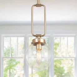 LNC Mini Globe Glass Gold Pendant - 1 Light