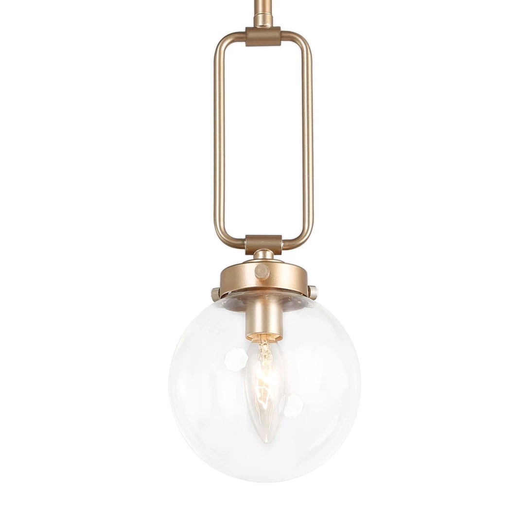 LNC Mini Globe Glass Gold Pendant - 1 Light 7 LNC Mini Globe Glass Gold Pendant - 1 Light