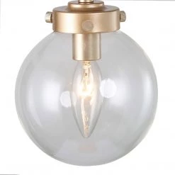 LNC Mini Globe Glass Gold Pendant - 1 Light 17 LNC Mini Globe Glass Gold Pendant - 1 Light