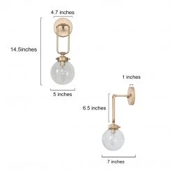 Uolfin LNC Mini Glass Globe Wall Sconce