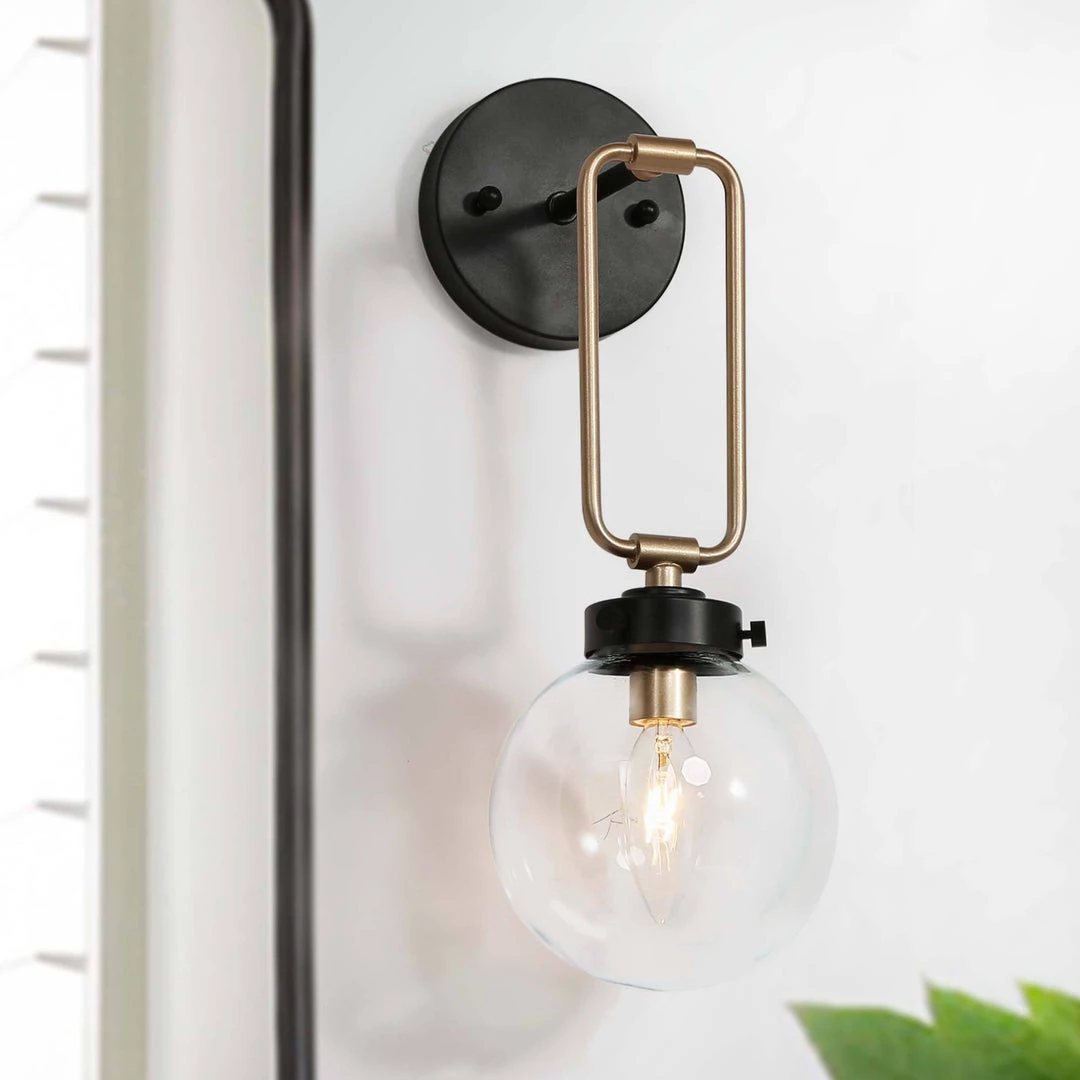 Hot Sale LNC Mini Glass Globe Wall Sconce - 1 Light 3 Hot Sale LNC Mini Glass Globe Wall Sconce - 1 Light