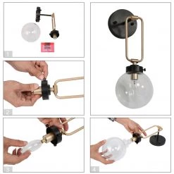 Hot Sale LNC Mini Glass Globe Wall Sconce - 1 Light 12 Hot Sale LNC Mini Glass Globe Wall Sconce - 1 Light