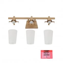 Hot Sale LNC Modern Gold Vanity Light With Glass Shades - 3 Lights