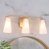 LNC Modern Gold Wall Lamp With Glass Shades - 3 Lights
