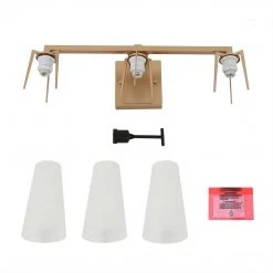 LNC Modern Gold Wall Lamp With Glass Shades - 3 Lights