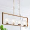 LNC Modern Gold Globe Glass Wide Chandelier - 4 Lights Hot Sale