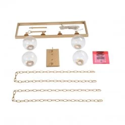 LNC Modern Gold Globe Glass Wide Chandelier - 4 Lights Hot Sale