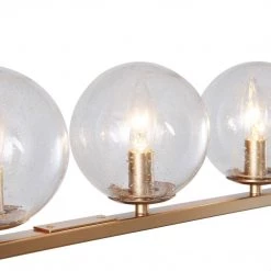 LNC Modern Gold Globe Glass Wide Chandelier - 4 Lights Hot Sale