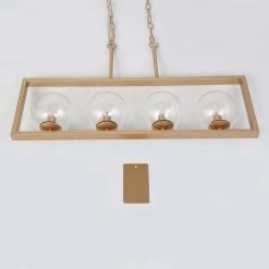 LNC Modern Gold Globe Glass Wide Chandelier - 4 Lights Hot Sale
