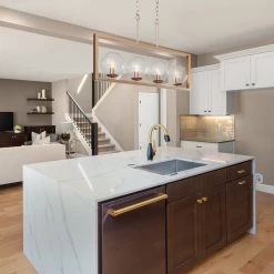 LNC Modern Gold Globe Glass Wide Chandelier - 4 Lights Hot Sale