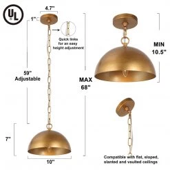 Google LNC Modern Antique Gold Pendant Light