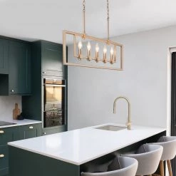 LNC Modern Gold Island Chandelier- 5 Lights