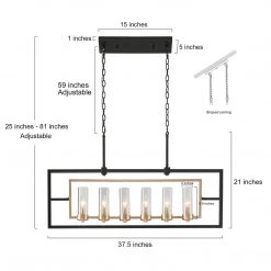 Modern LNC Wide Kitchen Island Chandelier- 6 Lights Lighting