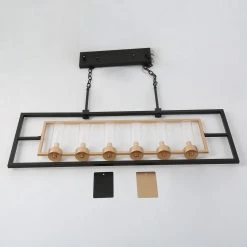 Modern LNC Wide Kitchen Island Chandelier- 6 Lights Lighting