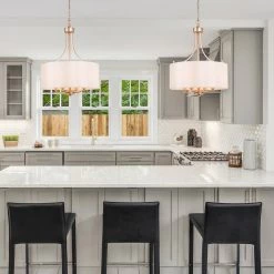 LNC Modern Gold Frame Chandelier - 4 Lights