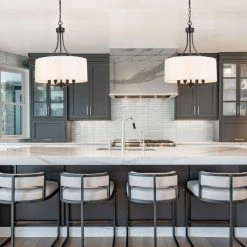 Lighting LNC Modern Chandelier, Cream Chandelier-Open Box