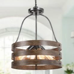 Hot Sale LNC Drum Mini Lantern Chandelier-4 Lights