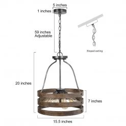 Hot Sale LNC Drum Mini Lantern Chandelier-4 Lights