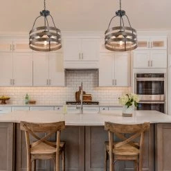 Hot Sale LNC Drum Mini Lantern Chandelier-4 Lights