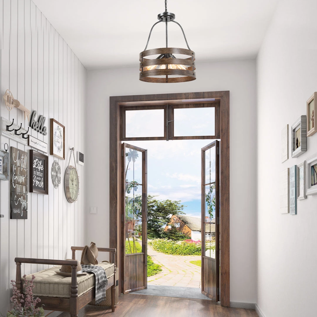 LNC Mini Lantern Chandelier, Rustic Chandelier-Open Box 14 LNC Mini Lantern Chandelier, Rustic Chandelier-Open Box