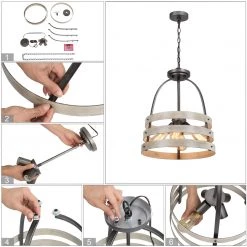 LNC Mini Lantern Pendant Light, Rustic Kitchen Island Pendant-Clearance