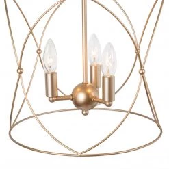 Modern LNC Gold Drum Pendant Light, Metal Drum Light