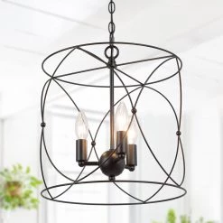 LNC Modern Drum Light, Black-3 Lights Modern Pendants