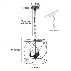 LNC Modern Drum Light, Black-3 Lights Modern Pendants