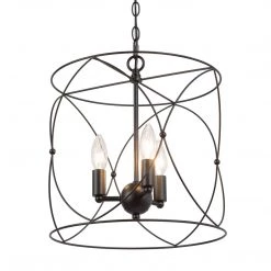 LNC Modern Drum Light, Black-3 Lights Modern Pendants