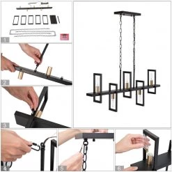 LNC Modern Beam Kitchen Island Chandelier-5 Lights 16 LNC Modern Beam Kitchen Island Chandelier-5 Lights