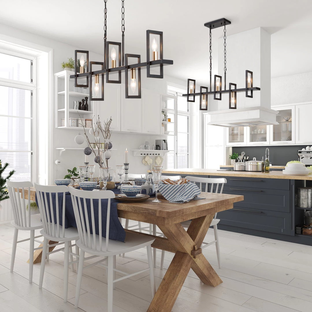 LNC Modern Beam Kitchen Island Chandelier-5 Lights 4 LNC Modern Beam Kitchen Island Chandelier-5 Lights
