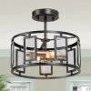 Hot Sale LNC Modern Semi Flush Ceiling Light, Black