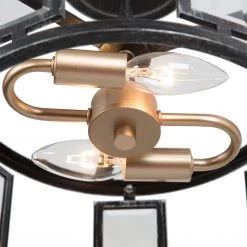 Hot Sale LNC Modern Semi Flush Ceiling Light, Black