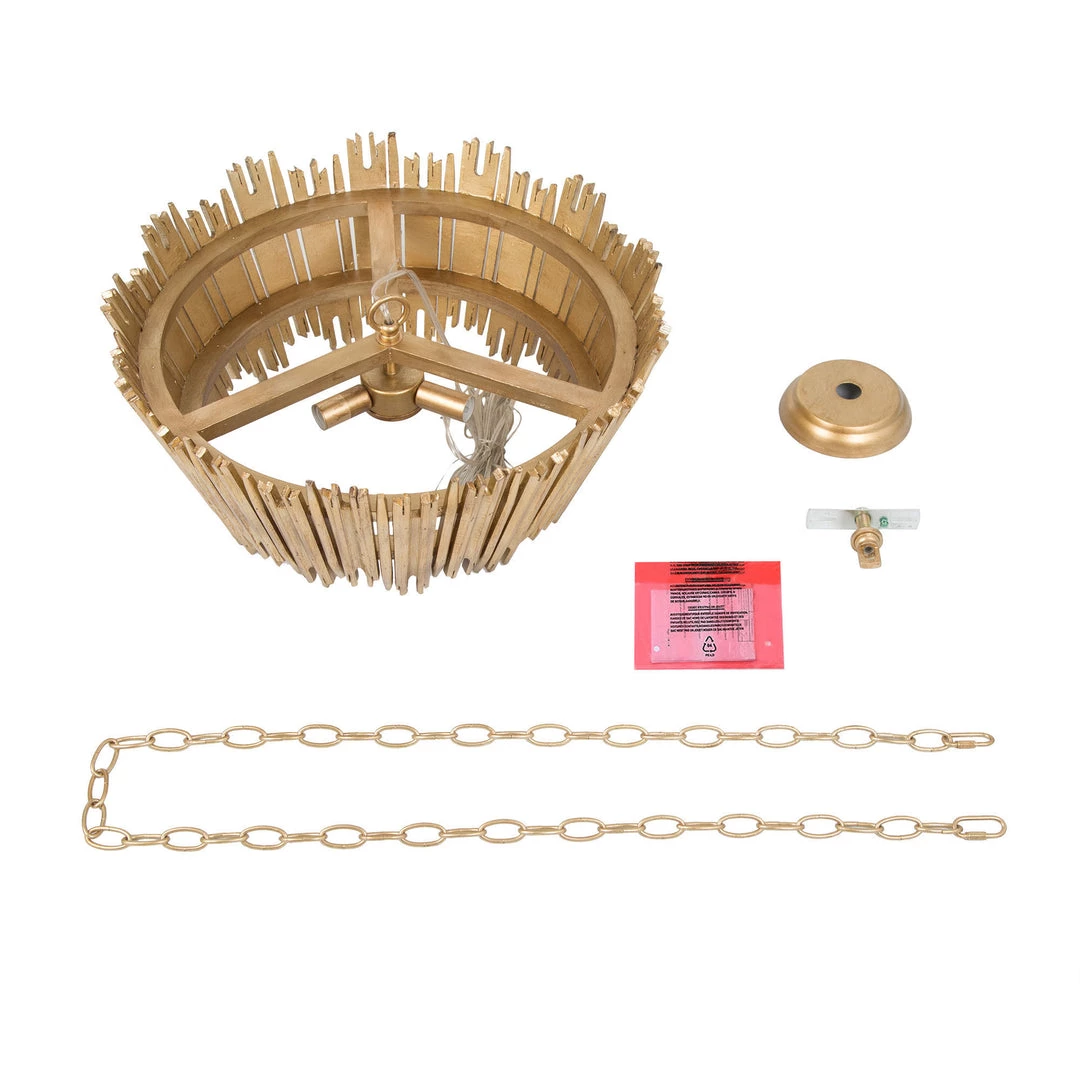 Lighting LNC Vintage Gold Modern Chandelier With Gold Stripes-3 Lights 9 Lighting LNC Vintage Gold Modern Chandelier With Gold Stripes-3 Lights