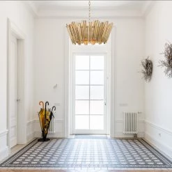 Lighting LNC Vintage Gold Modern Chandelier With Gold Stripes-3 Lights 17 Lighting LNC Vintage Gold Modern Chandelier With Gold Stripes-3 Lights