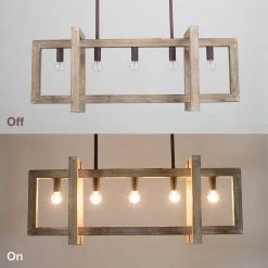 LNC Rectangle Farmhouse Kitchen Island Chandelier-4 Lights Hot Sale