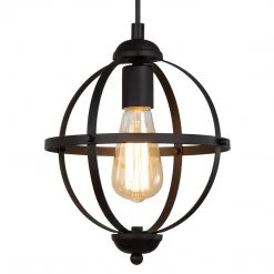 LNC Black Globe Pendant Light