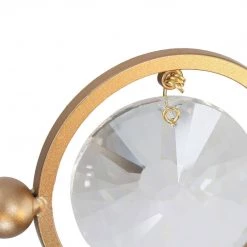 LNC Modern Gold Crystal Drum Chandelier-3 Lights 15 LNC Modern Gold Crystal Drum Chandelier-3 Lights