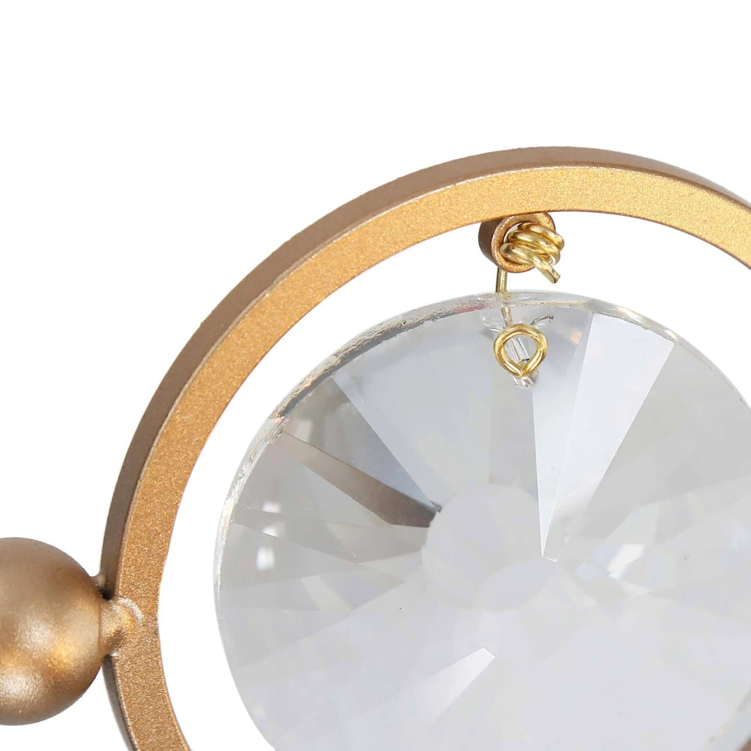 LNC Modern Gold Crystal Drum Chandelier-3 Lights 9 LNC Modern Gold Crystal Drum Chandelier-3 Lights