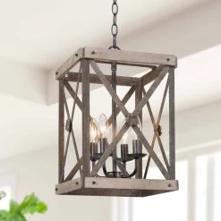LNC Farmhouse Geometric Lantern -Foyer & Kitchen Island-Clearance Lighting