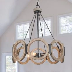 Google LNC Farmhouse Circle Chandelier -4 Lights Hot Sale