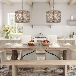 LNC Farmhouse Wood Lantern-4 Light 13 LNC Farmhouse Wood Lantern-4 Light