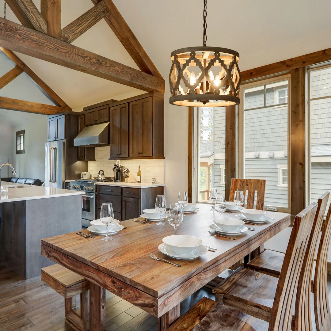 LNC Farmhouse Wood Lantern-4 Light 4 LNC Farmhouse Wood Lantern-4 Light