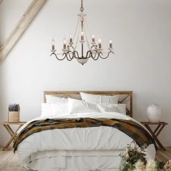 LNC Antiqued Country Rustic Chandelier-Open Box Lighting