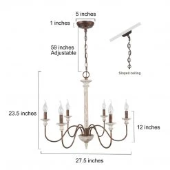 LNC White French Country Chandelier Open Box Lighting 14 LNC White French Country Chandelier Open Box Lighting
