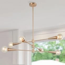 Modern LNC Minimalist Gold Contemporary Chandelier-6 Lights