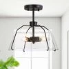 Uolfin Lighting LNC Black Semi Flush Ceiling Light-3 Lights-Clearance