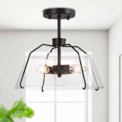 Uolfin Lighting LNC Black Semi Flush Ceiling Light-3 Lights-Clearance