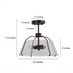 Uolfin Lighting LNC Black Semi Flush Ceiling Light-3 Lights-Clearance